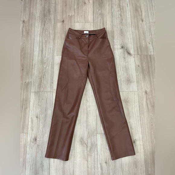 Wilfred Camel Brown Leather Pants - Picture 5 of 6